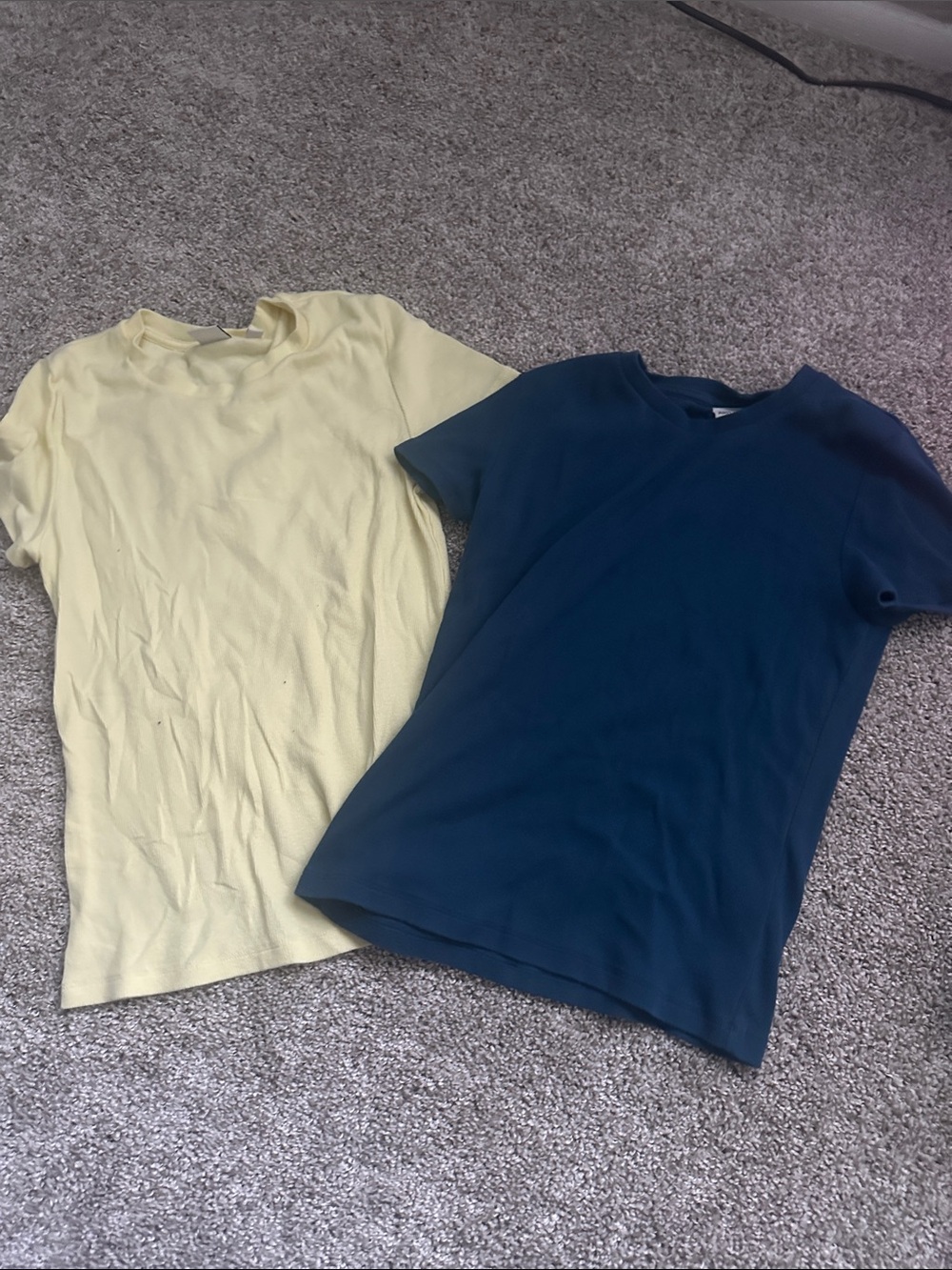 Aritzia Short-Sleeve Tee Set - Yellow & Navy